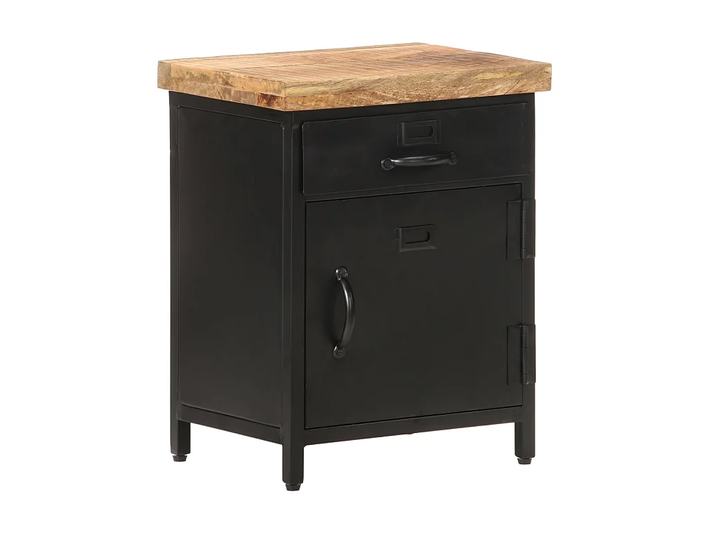 Nachttisch Nachtschrank 40x30x52 cm Mango Massivholz -RN16672