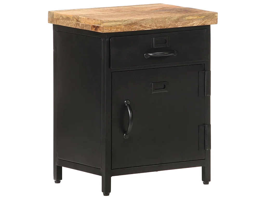 Nachttisch Nachtschrank 40x30x52 cm Mango Massivholz -RN16672
