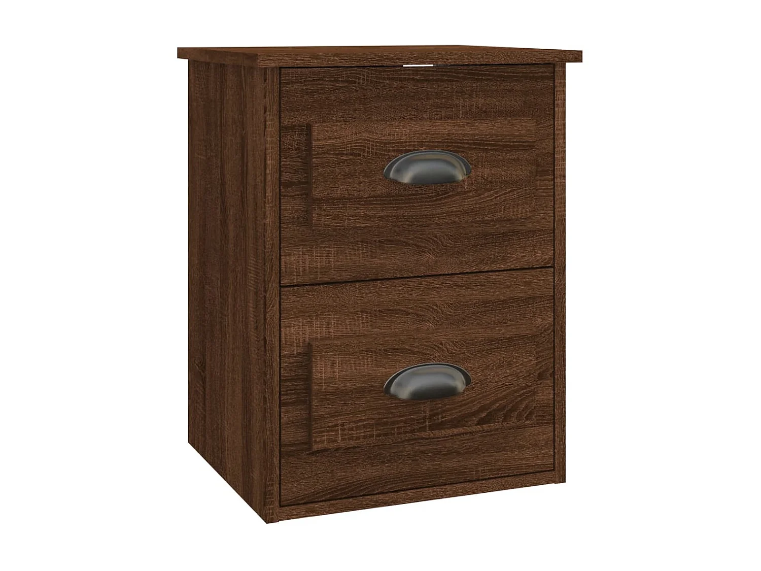 Wand-Nachttisch Nachtschrank Braun Eichen-Optik 41,5x36x53 cm -RN14336