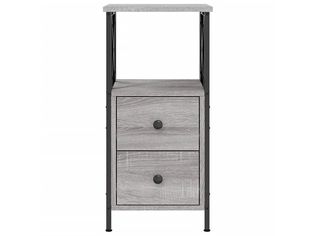Nachttisch Grau Nachtschrank Sonoma-Eiche 34x35,5x70 cm Holzwerkstoff -RN21181