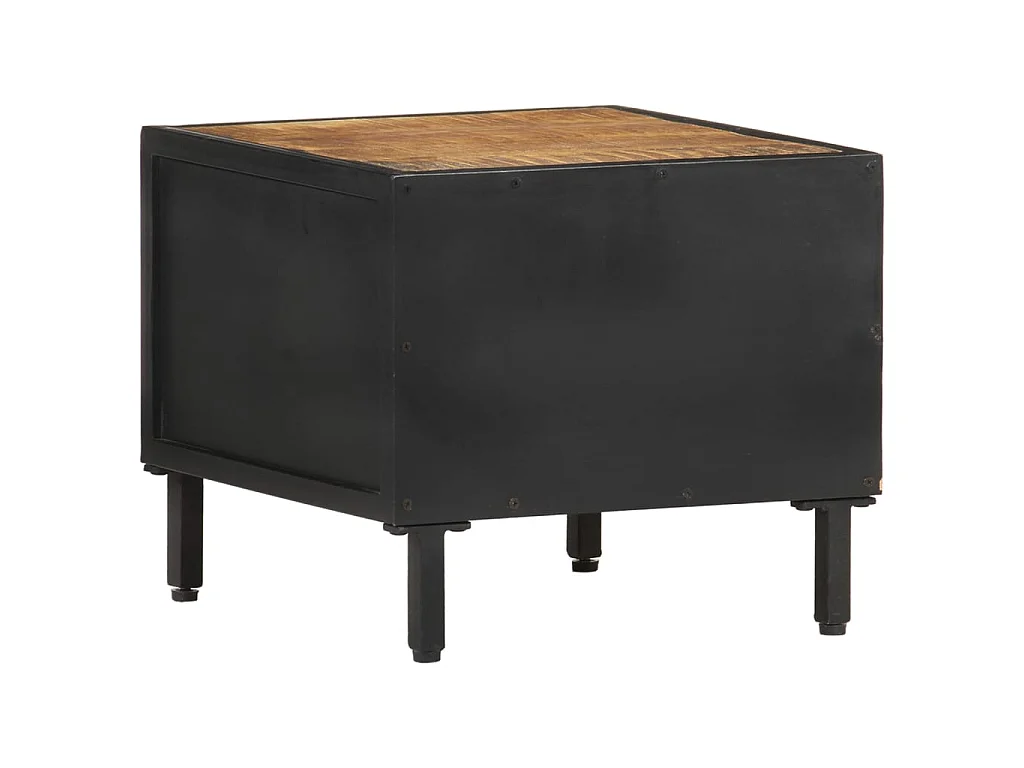 Nachttisch Nachtschrank 40x40x35 cm Raues Mangoholz -RN78237