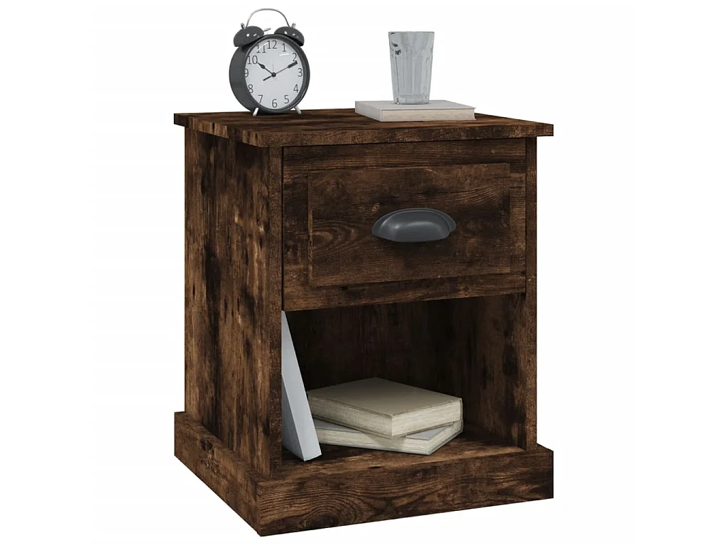 Nachttisch Nachtschrank Räuchereiche 39x39x47,5 cm Holzwerkstoff -RN12333