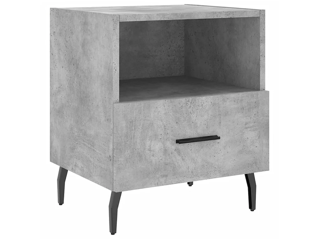 2er-Set Nachttische Nachtschrank Betongrau 40x35x47,5 cm Holzwerkstoff -RN15920