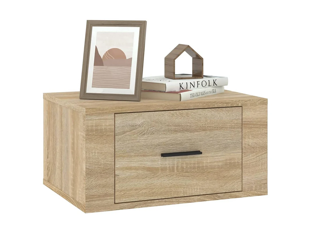 2er-Set Wand-Nachttische Nachtschrank Sonoma-Eiche 50x36x25 cm -RN38373