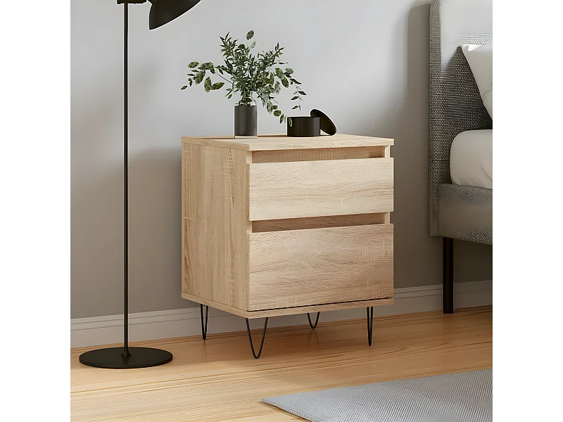 Nachttisch Nachtschrank Sonoma-Eiche 40x35x50 cm Holzwerkstoff -RN31173