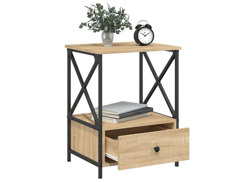 2er-Set Nachttische Nachtschrank Sonoma-Eiche 50x41x65 cm Holzwerkstoff -RN34746