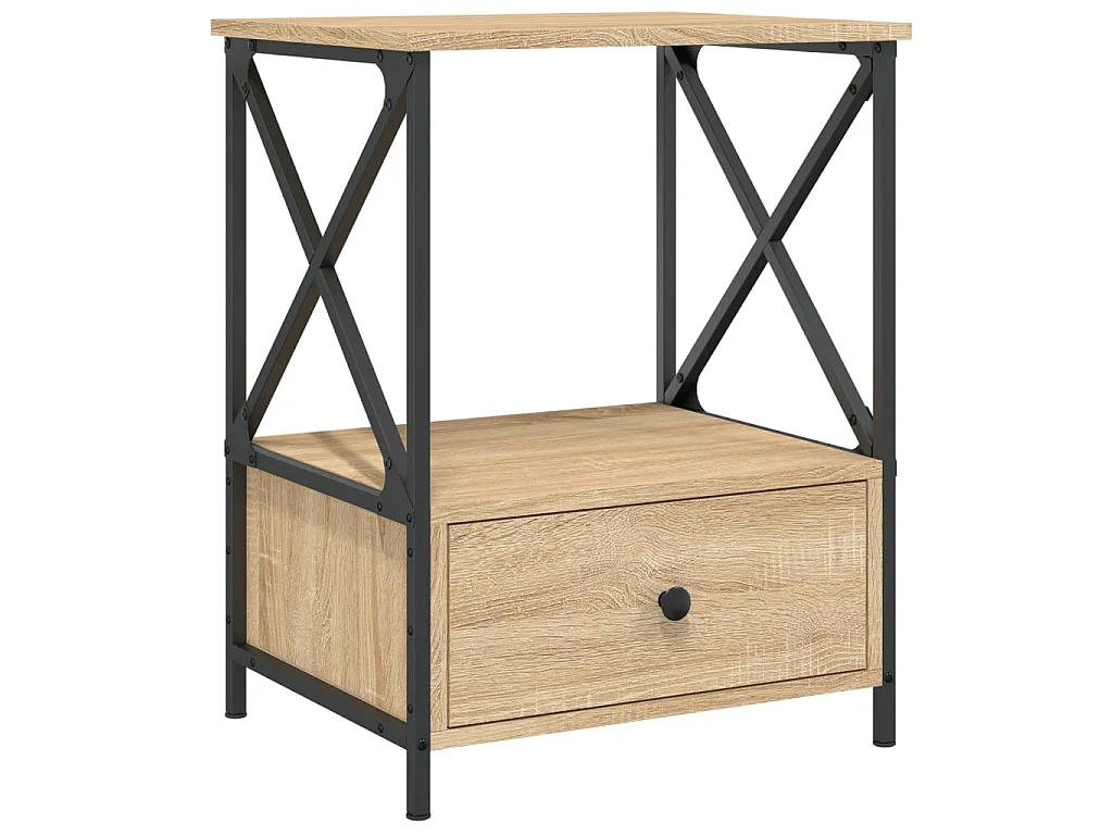2er-Set Nachttische Nachtschrank Sonoma-Eiche 50x41x65 cm Holzwerkstoff -RN34746