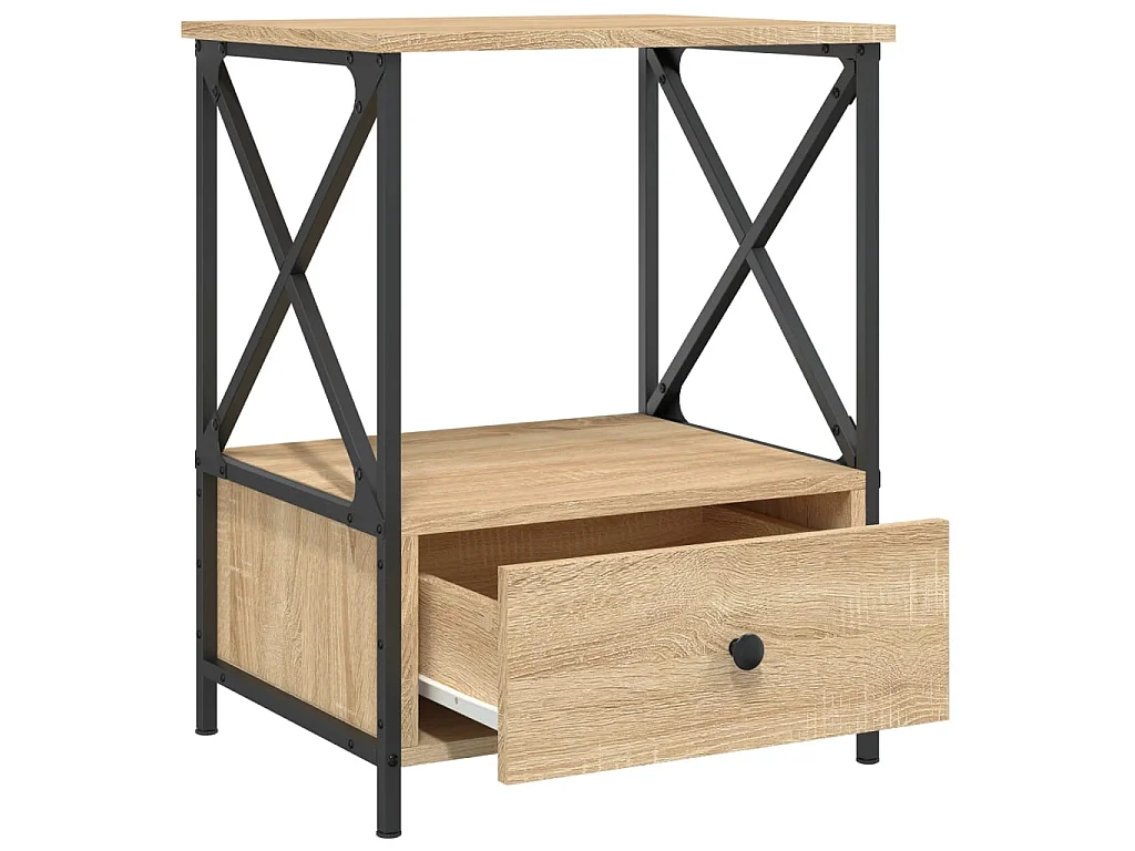 2er-Set Nachttische Nachtschrank Sonoma-Eiche 50x41x65 cm Holzwerkstoff -RN34746