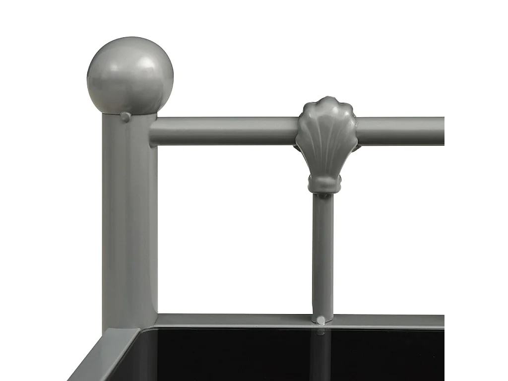 2er-Set Nachttische Nachtschrank Grau und Schwarz Metall und Glas -RN96539
