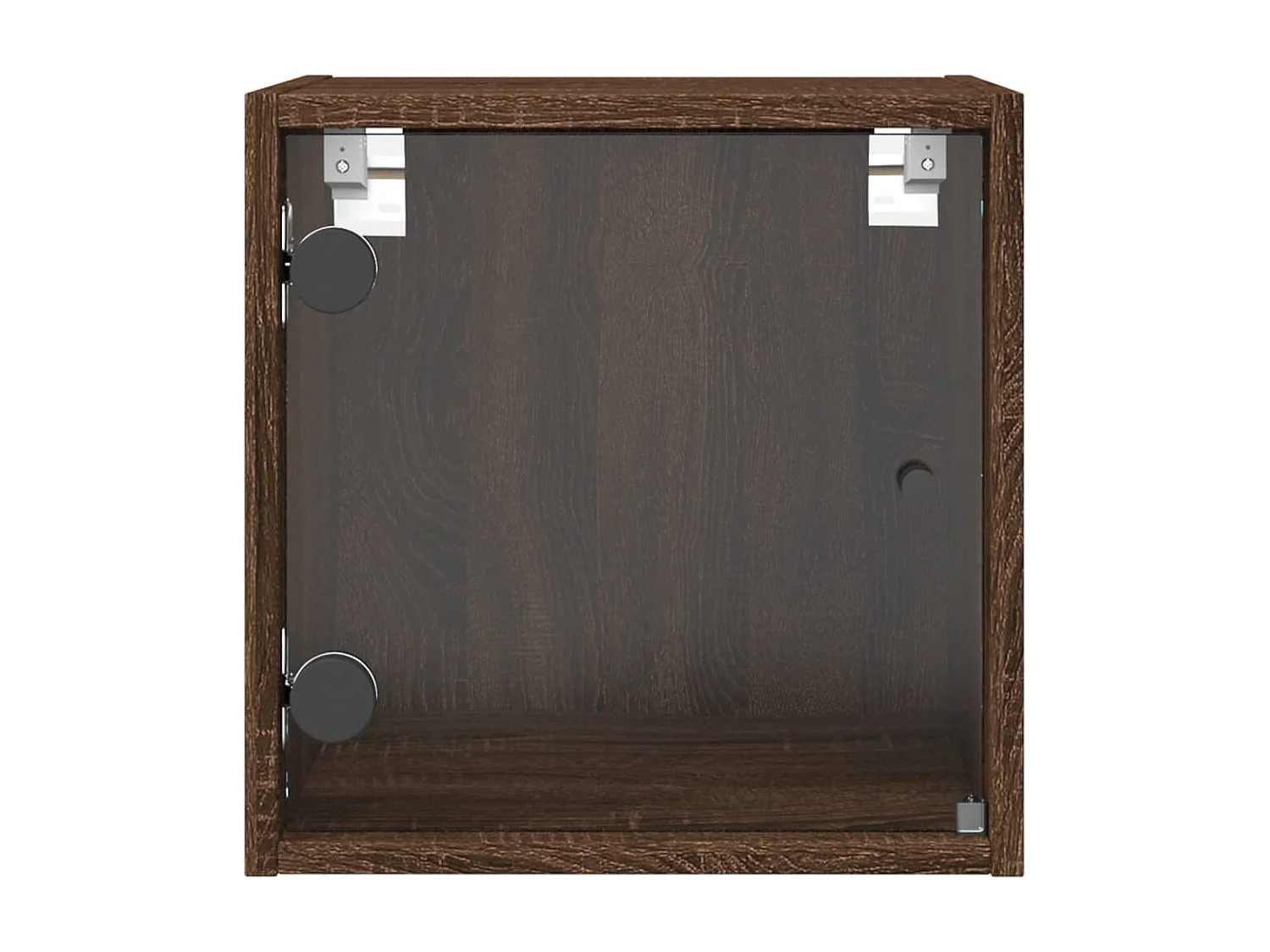 2er-Set Nachttische Nachtschrank mit Glastüren Braun Eichen-Optik 35x37x35 cm -RN97080