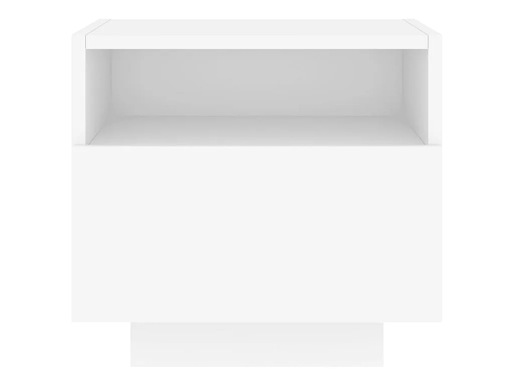 Nachttisch Nachtschrank mit LED-Leuchten Weiß 40x39x37 cm -RN59097