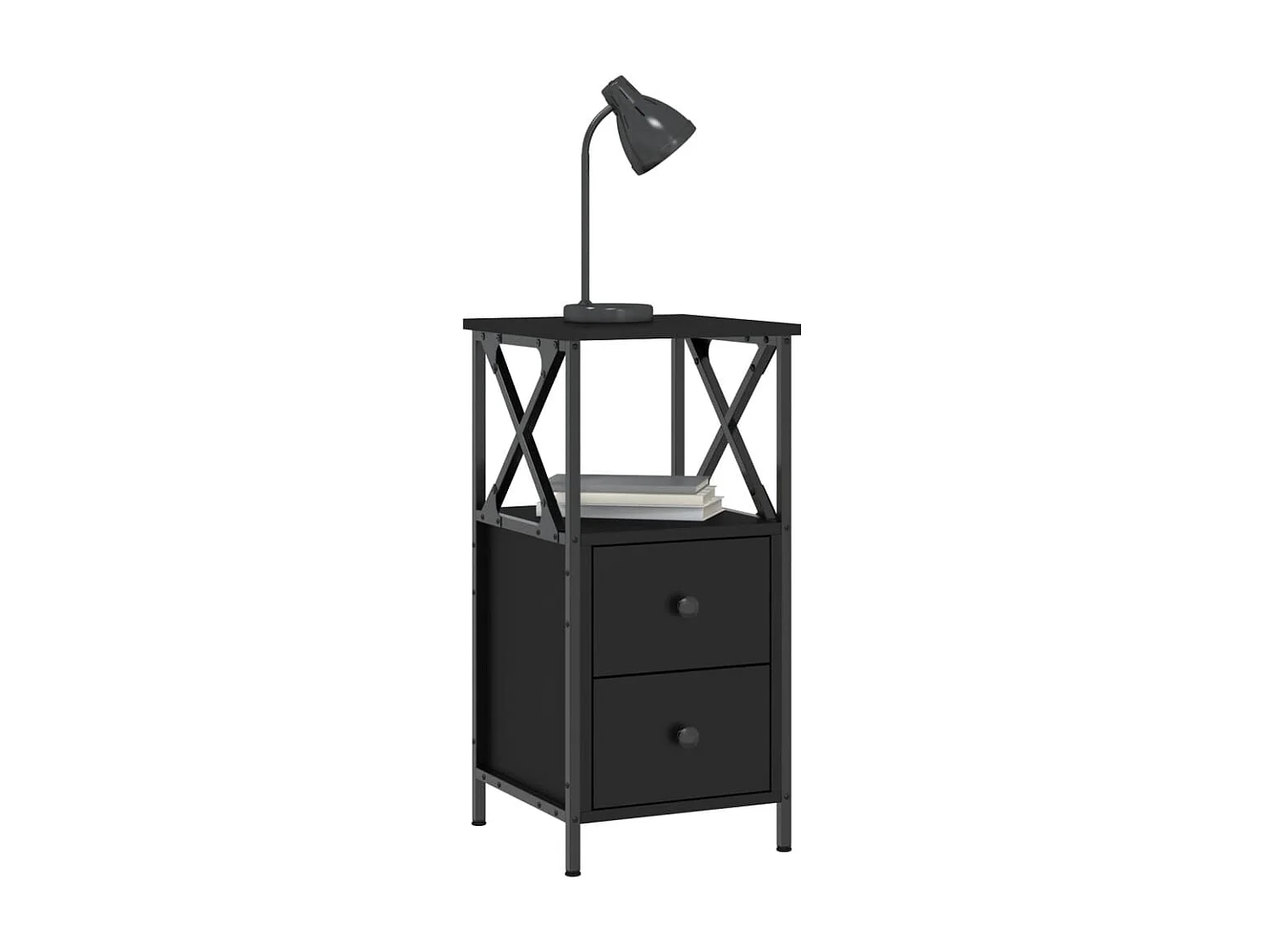 Nachttisch Nachtschrank Schwarz 34x35,5x70 cm Holzwerkstoff -RN46909