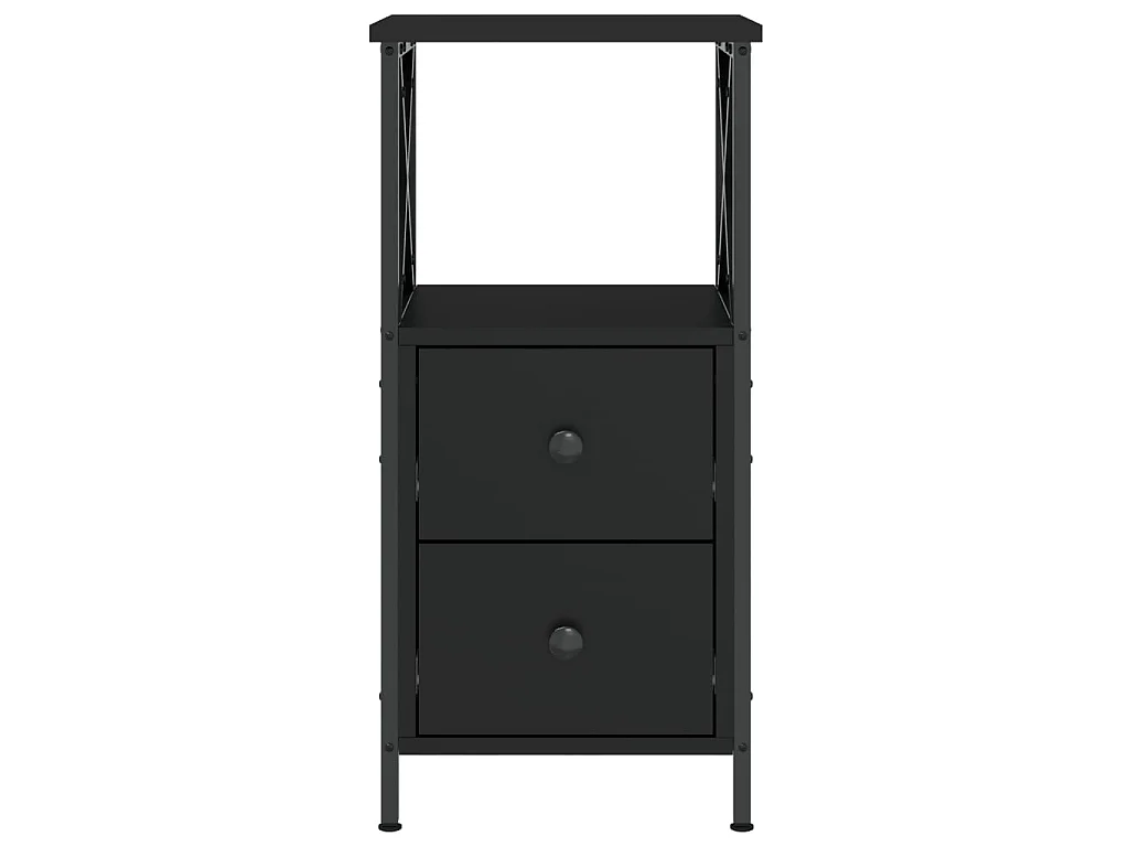 Nachttisch Nachtschrank Schwarz 34x35,5x70 cm Holzwerkstoff -RN46909