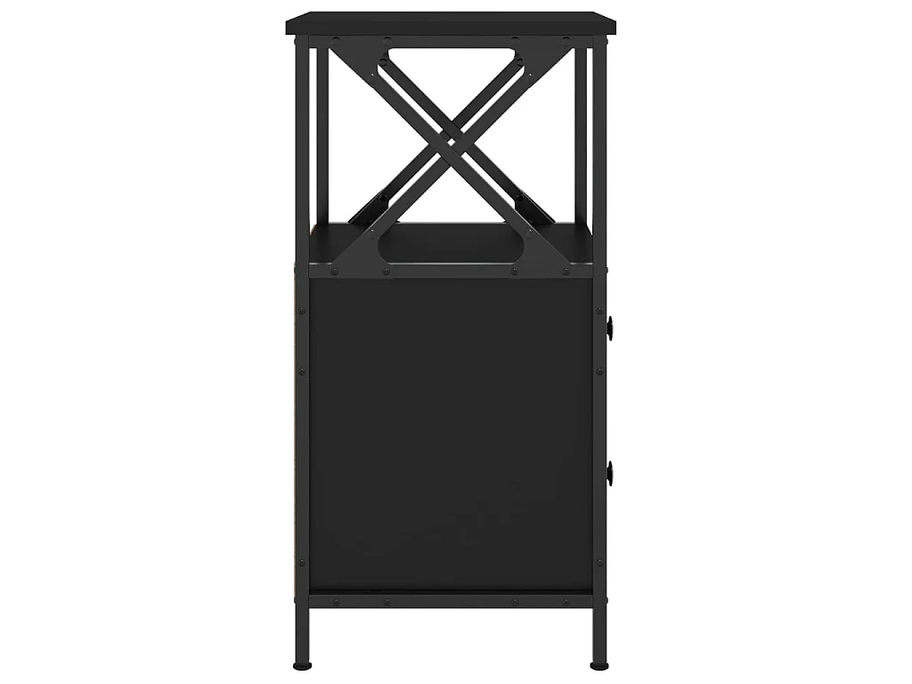 Nachttisch Nachtschrank Schwarz 34x35,5x70 cm Holzwerkstoff -RN46909