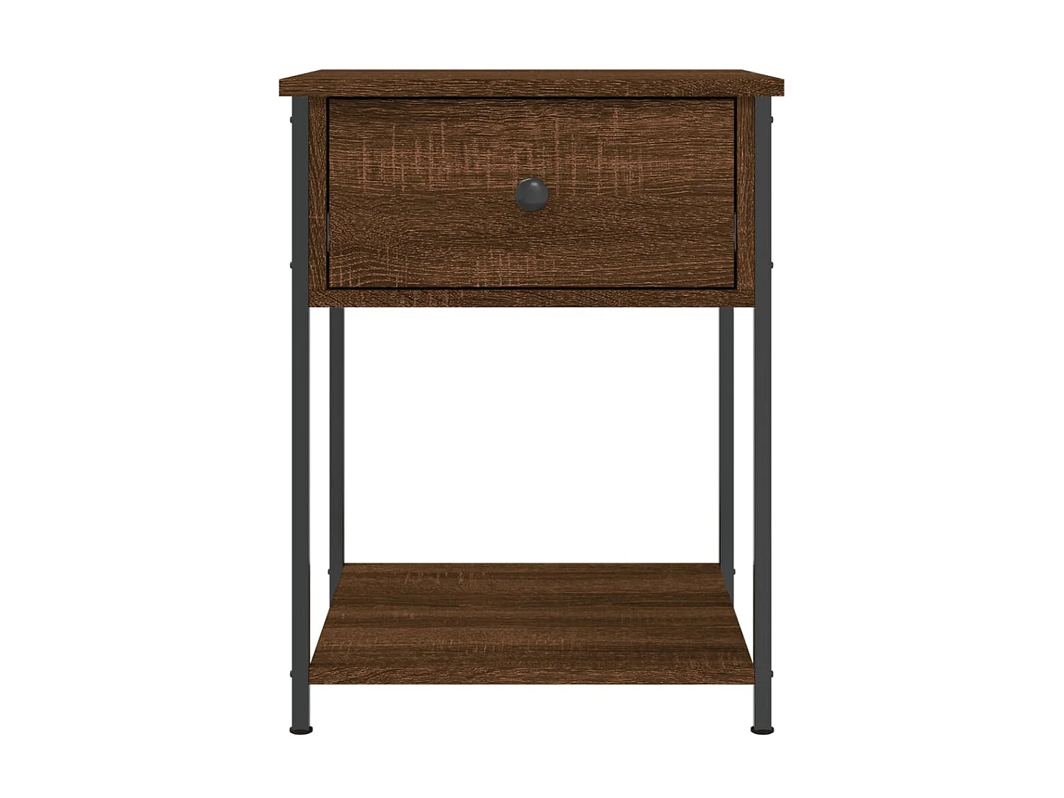 2er-Set Nachttische Nachtschrank Braun Eichen-Optik 44x45x58 cm Holzwerkstoff -RN84066