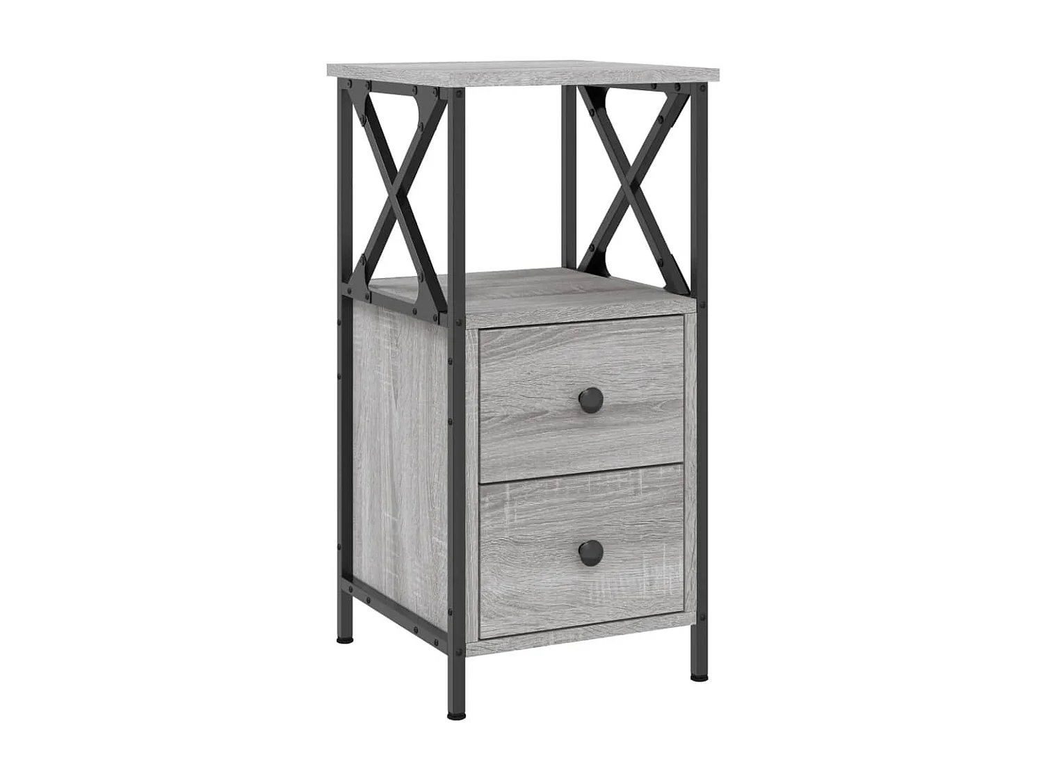 2er-Set Nachttische Nachtschrank Grau Sonoma 34x35,5x70 cm Holzwerkstoff -RN14429