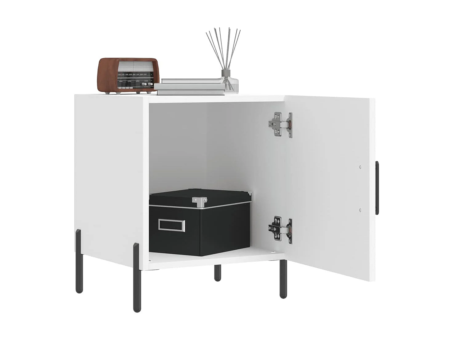 Nachttisch Nachtschrank Weiß 40x40x50 cm Holzwerkstoff -RN48428