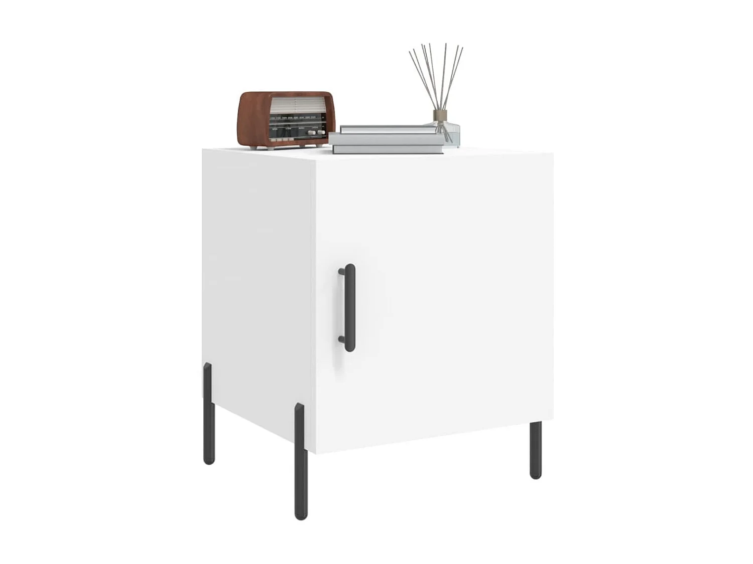 Nachttisch Nachtschrank Weiß 40x40x50 cm Holzwerkstoff -RN48428