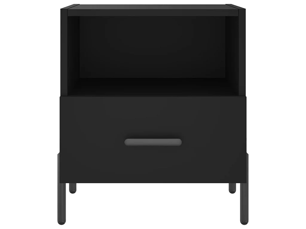 2er-Set Nachttische Nachtschrank Schwarz 40x35x47,5 cm Holzwerkstoff -RN24461