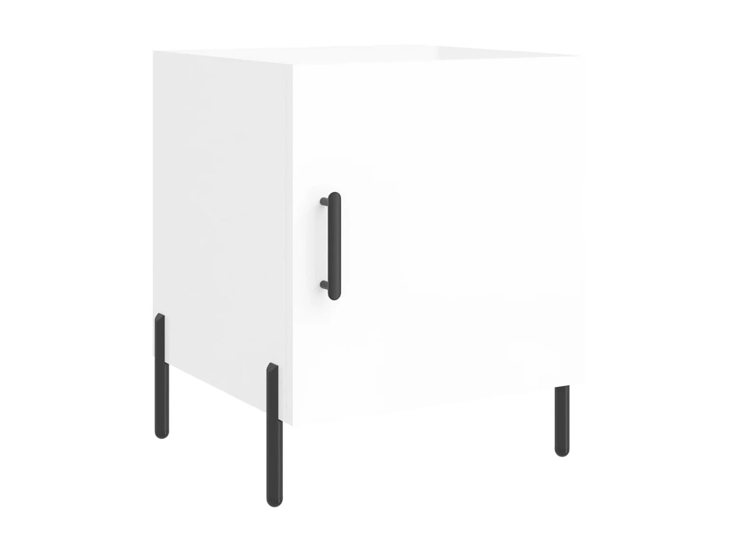 2er-Set Nachttische Nachtschrank Hochglanz-Weiß 40x40x50 cm Holzwerkstoff -RN20389