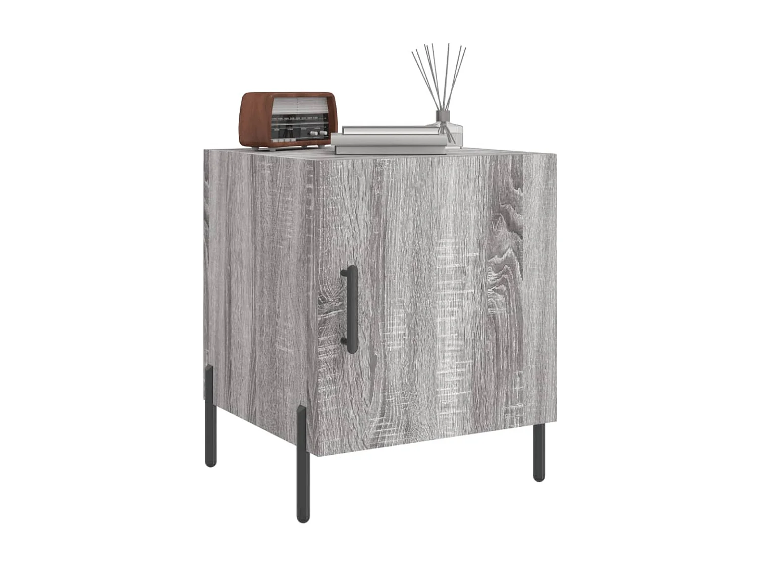 Nachttisch Grau Nachtschrank Sonoma 40x40x50 cm Holzwerkstoff -RN16756