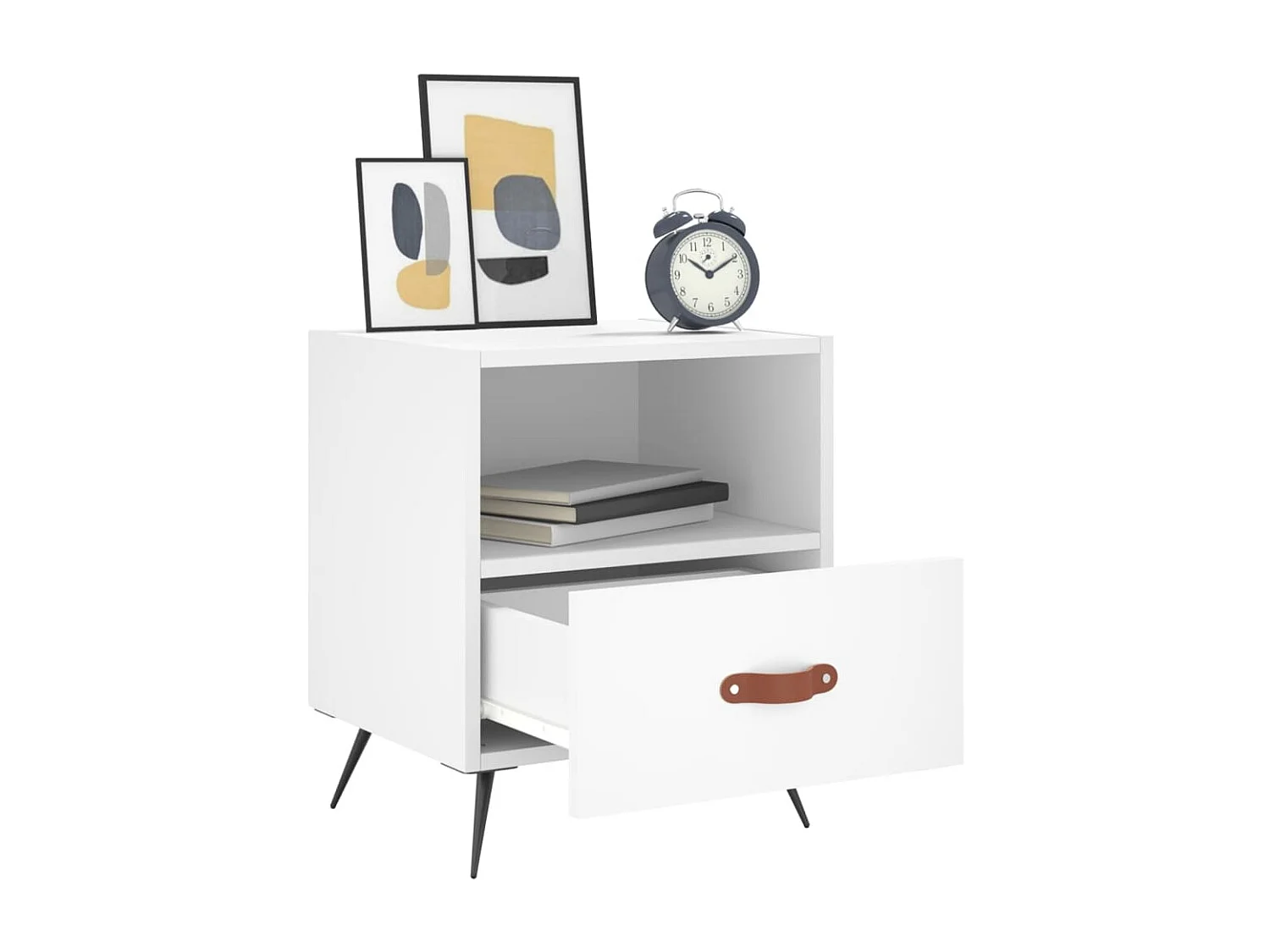 Nachttisch Nachtschrank Weiß 40x35x47,5 cm Holzwerkstoff -RN78802