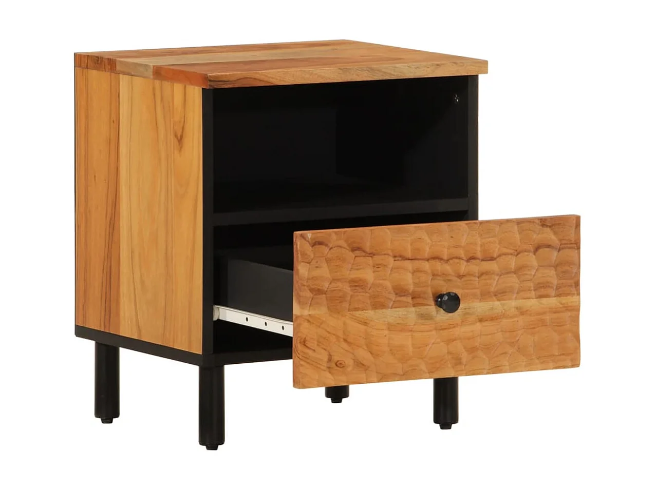 Nachttisch Nachtschrank 40x33x46 cm Massivholz Akazie -RN68888