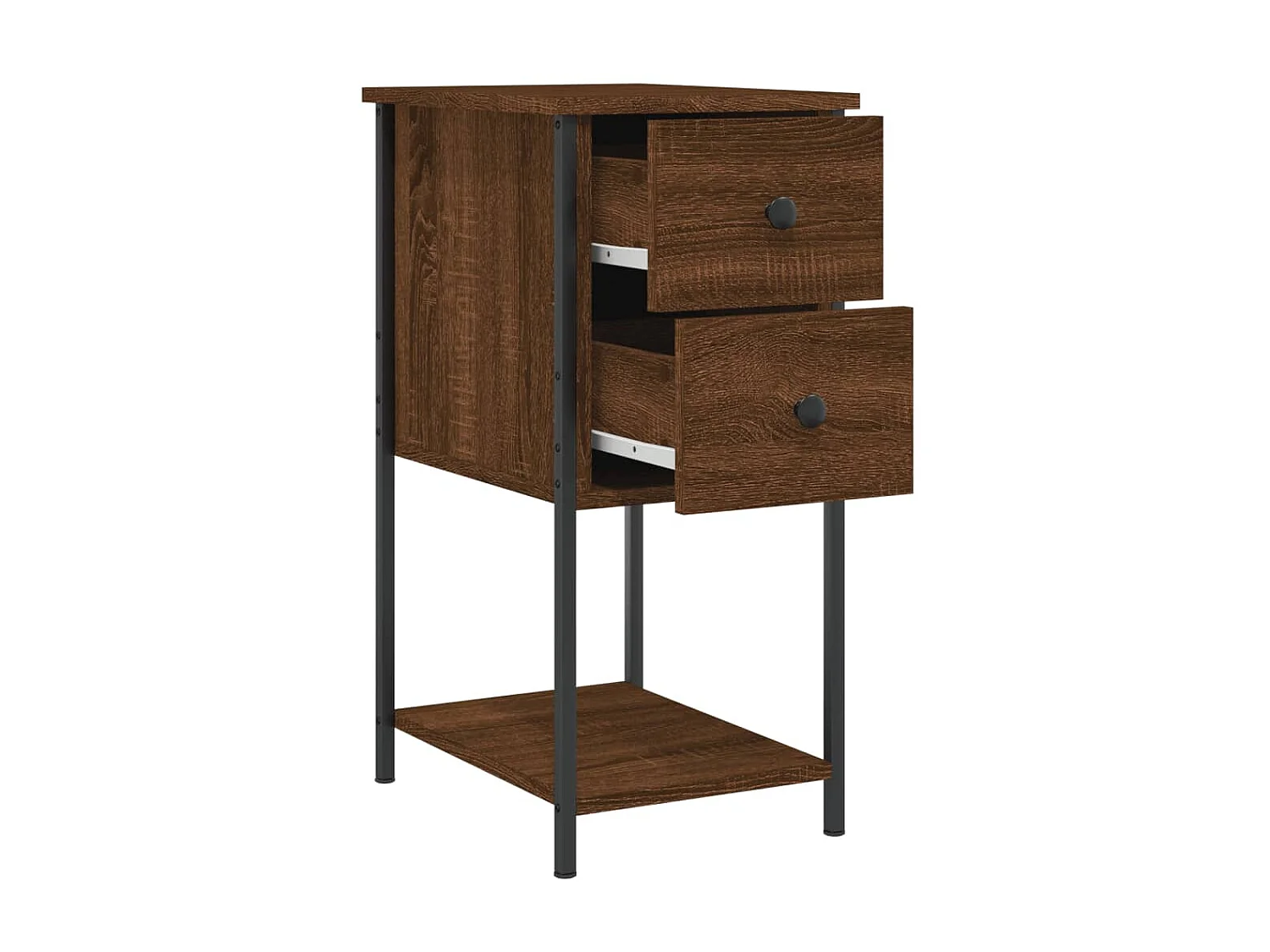 2er-Set Nachttische Nachtschrank Braun Eichen-Optik 32x42x70 cm Holzwerkstoff -RN20535