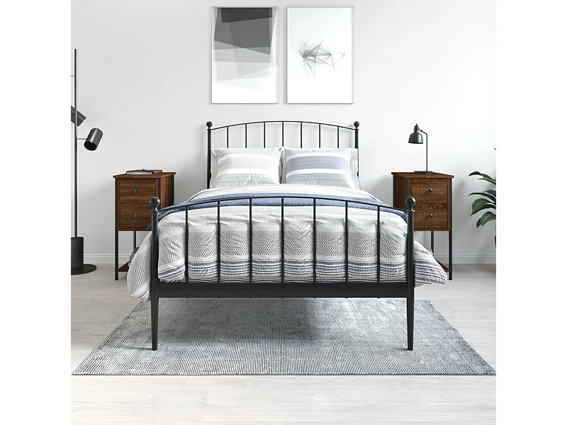 2er-Set Nachttische Nachtschrank Braun Eichen-Optik 32x42x70 cm Holzwerkstoff -RN20535