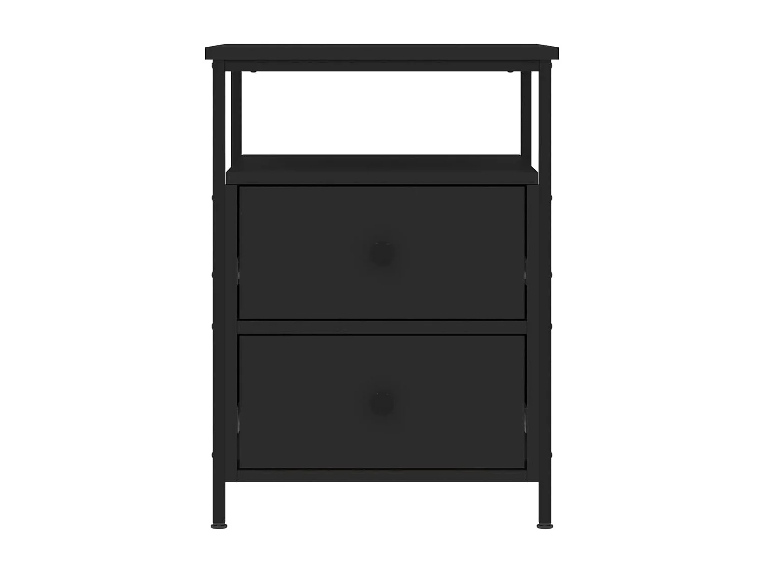 2er-Set Nachttische Nachtschrank Schwarz 44x45x60 cm Holzwerkstoff -RN64581