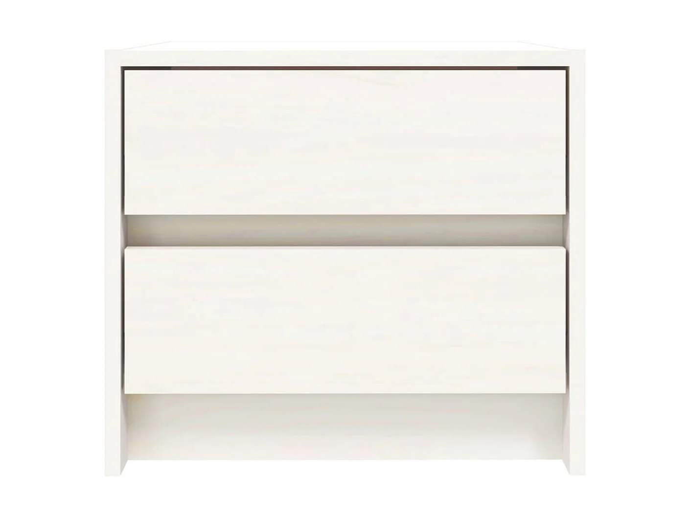 2er-Set Nachttische Nachtschrank Weiß 40x31x35,5 cm Massivholz Kiefer -RN40694