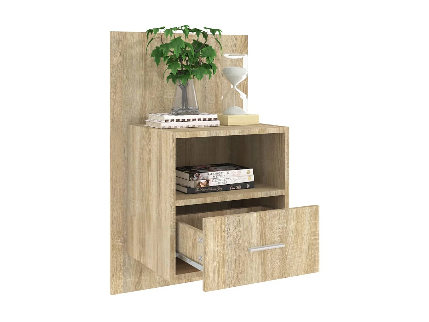 2er-Set Wand-Nachttische Nachtschrank Sonoma-Eiche -RN27801