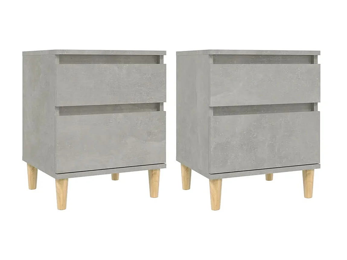 2er-Set Nachttische Nachtschrank Betongrau 40x35x50 cm -RN99375