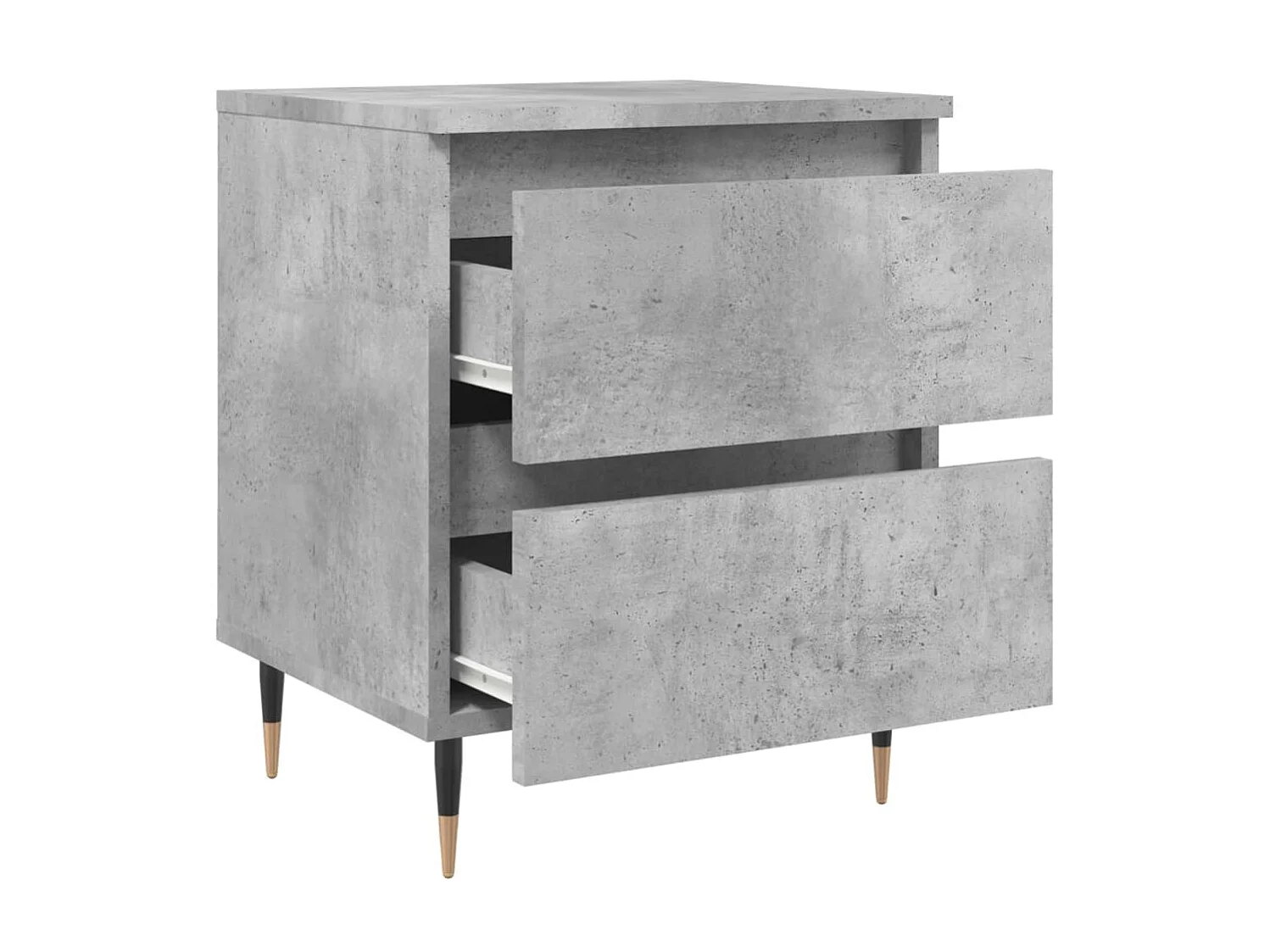 2er-Set Nachttische Nachtschrank Betongrau 40x35x50 cm Holzwerkstoff -RN70775