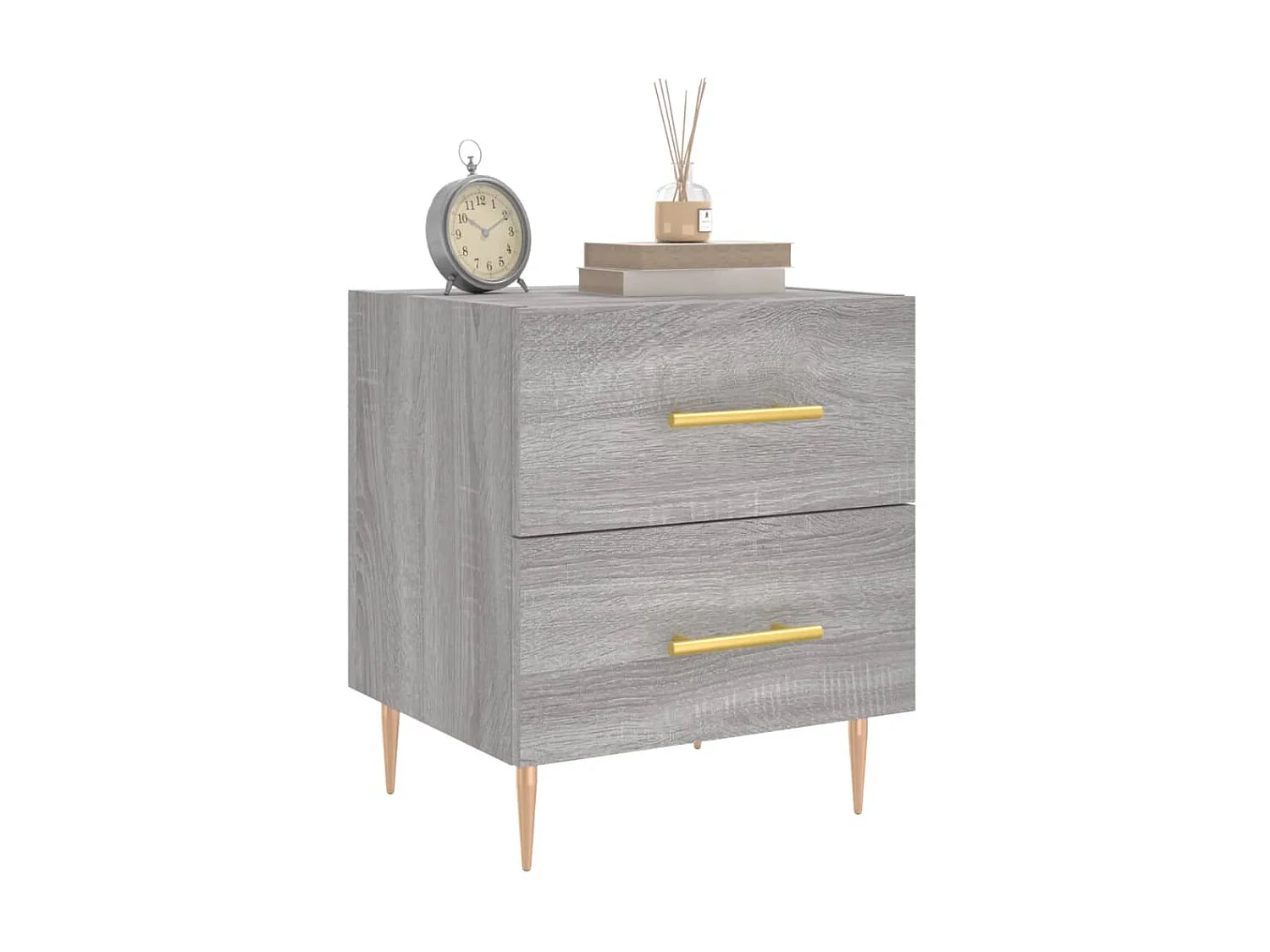2er-Set Nachttische Nachtschrank Grau Sonoma 40x35x47,5 cm Holzwerkstoff -RN90890
