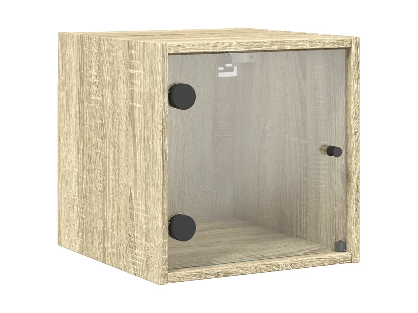 2er-Set Nachttische Nachtschrank mit Glastüren Sonoma-Eiche 35x37x35 cm -RN81636