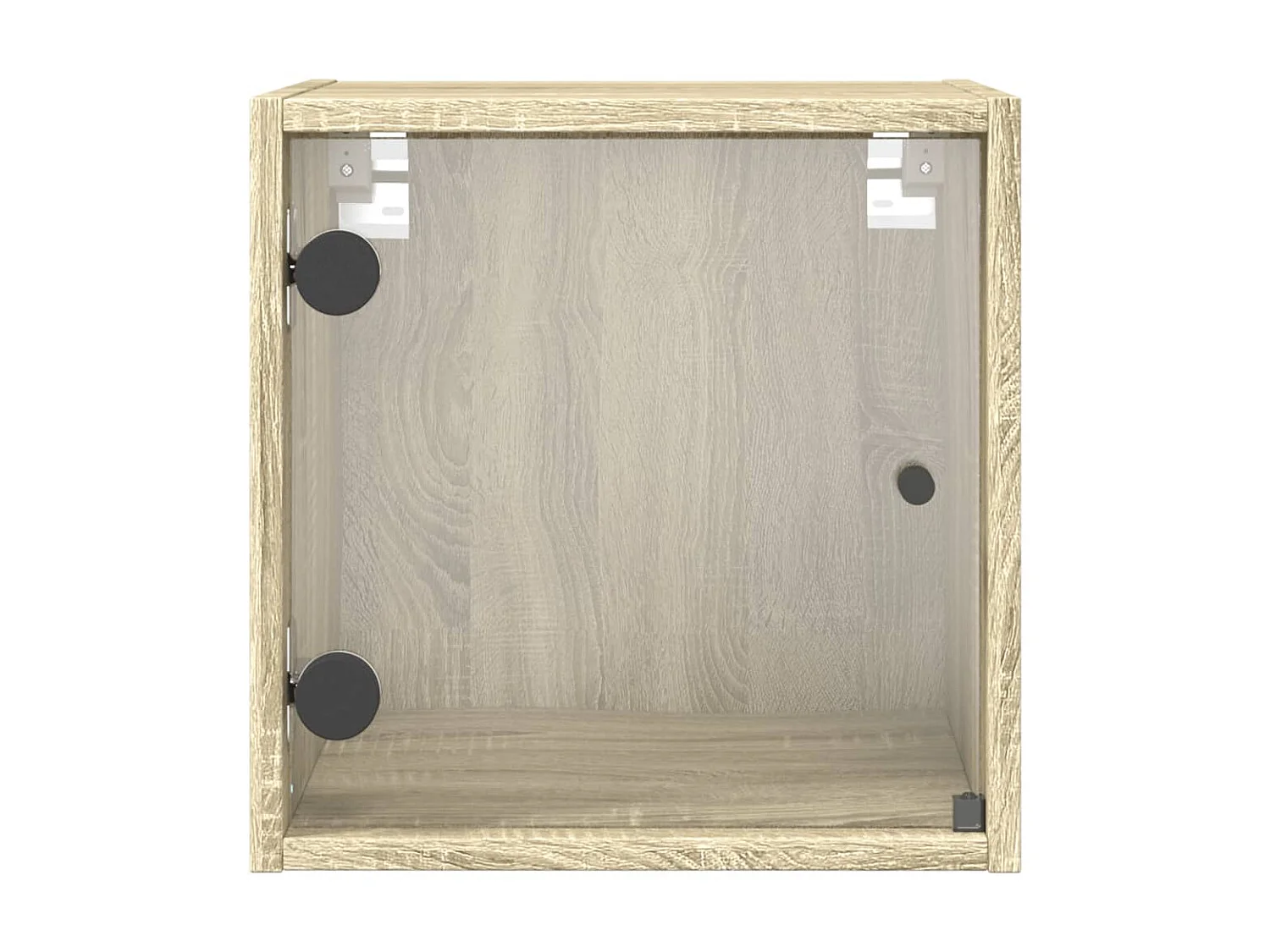 2er-Set Nachttische Nachtschrank mit Glastüren Sonoma-Eiche 35x37x35 cm -RN81636