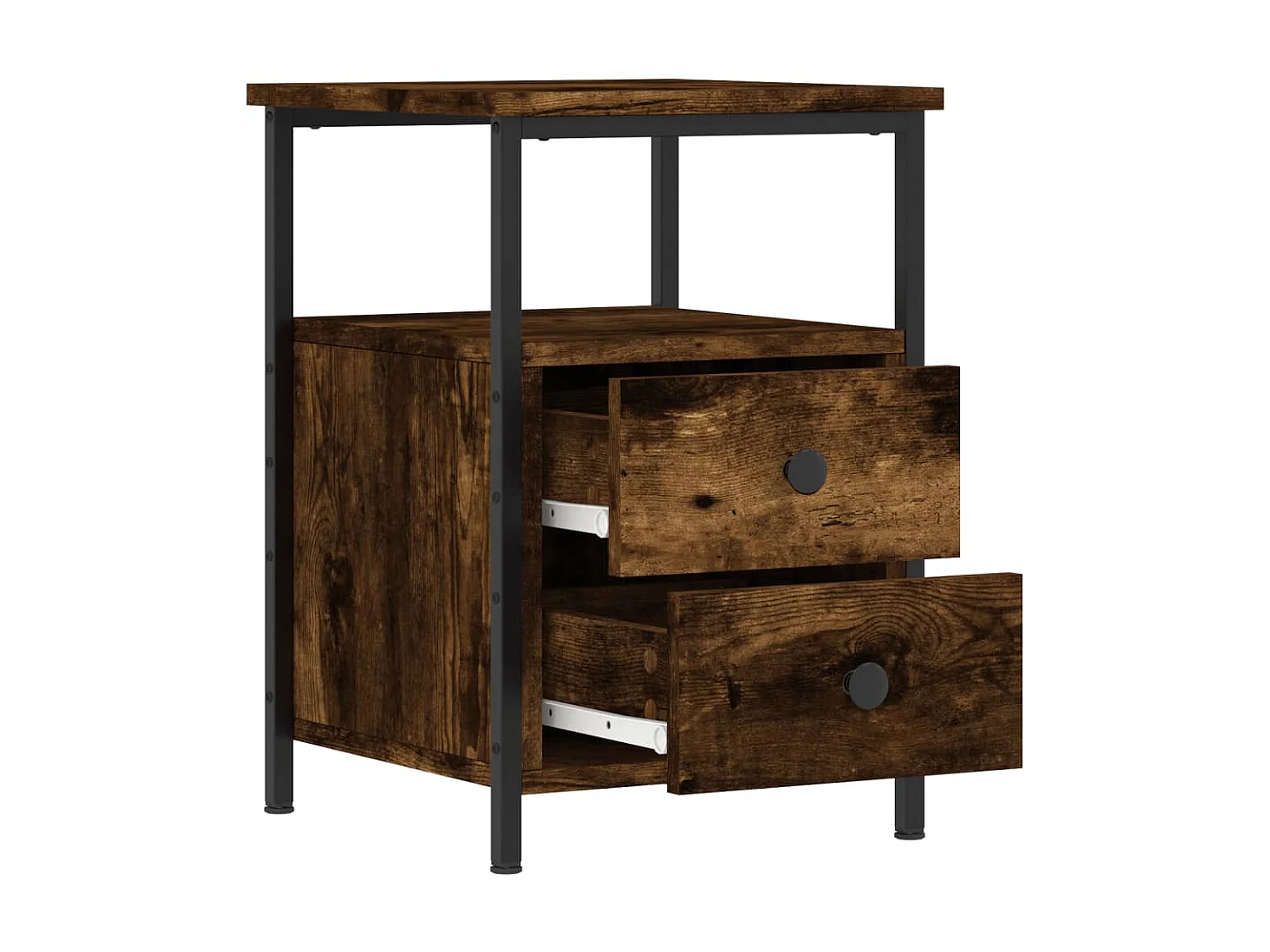 2er-Set Nachttische Nachtschrank Räuchereiche 34x35,5x50 cm Holzwerkstoff -RN44580