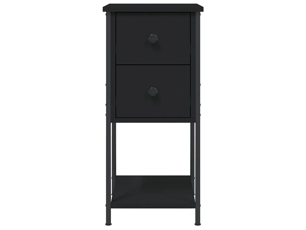 2er-Set Nachttische Nachtschrank Schwarz 32x42x70 cm Holzwerkstoff -RN22280