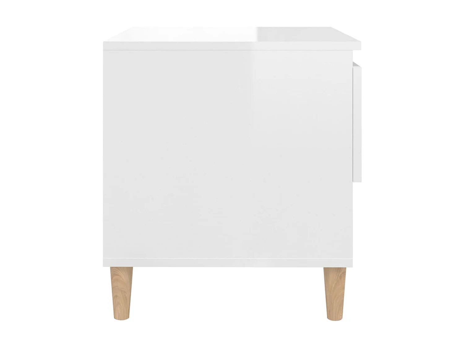 Nachttisch Nachtschrank Hochglanz-Weiß 50x46x50 cm Holzwerkstoff -RN34272