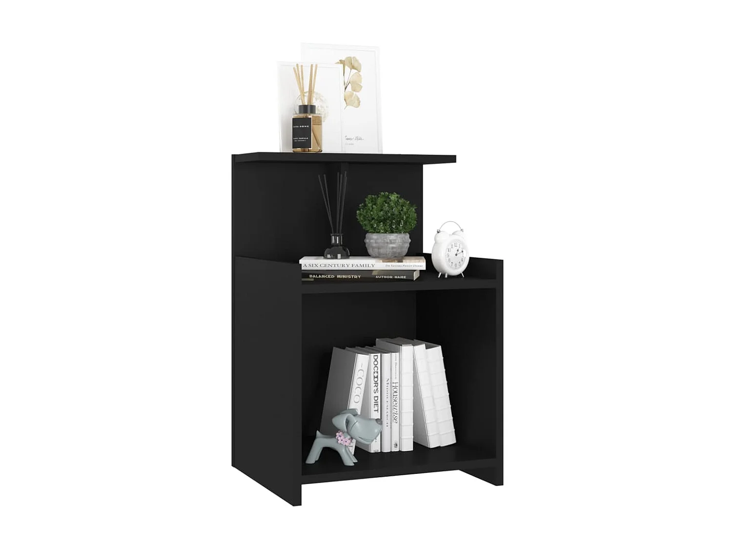 2er-Set Nachttische Nachtschrank Schwarz 40x35x60 cm Holzwerkstoff -RN62363