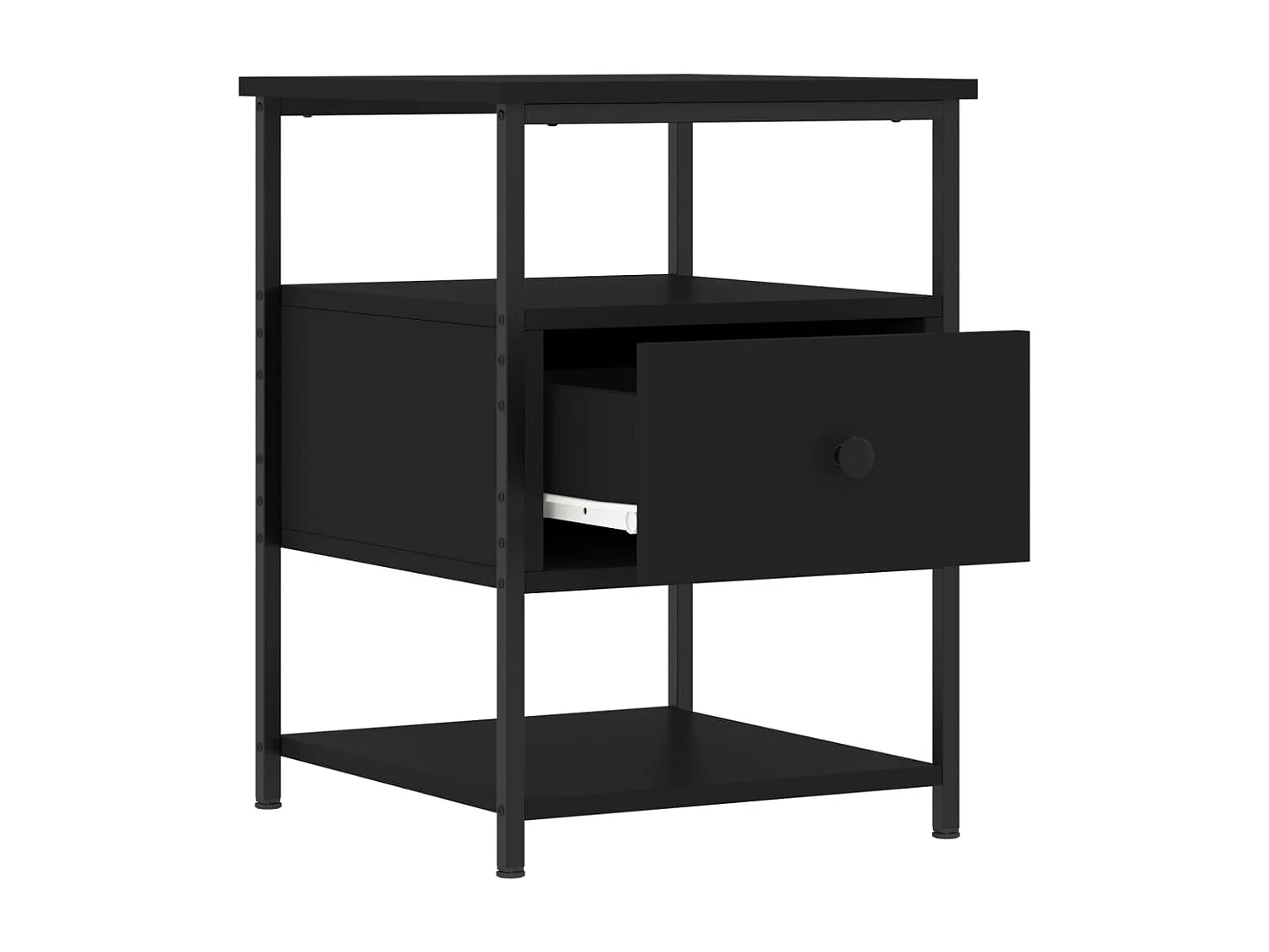 2er-Set Nachttische Nachtschrank Schwarz 40x42x56 cm Holzwerkstoff -RN82719