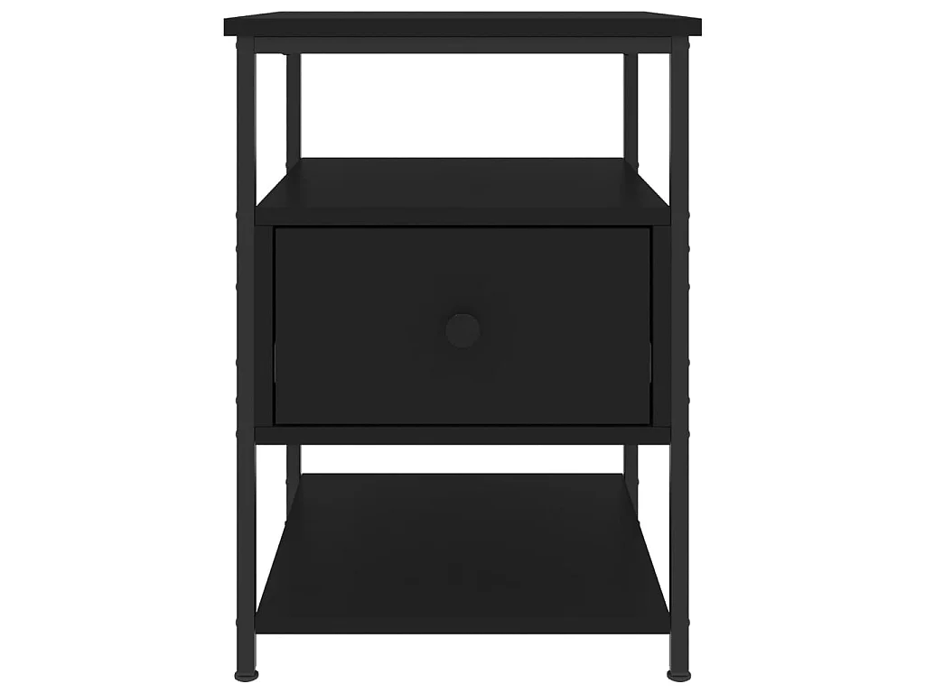 2er-Set Nachttische Nachtschrank Schwarz 40x42x56 cm Holzwerkstoff -RN82719