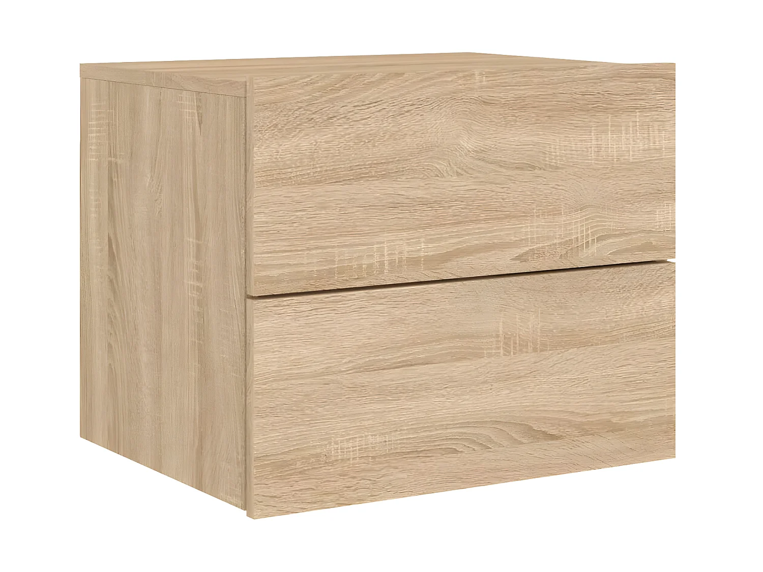 Wand-Nachttisch Nachtschrank mit LED-Leuchten Sonoma-Eiche -RN62263