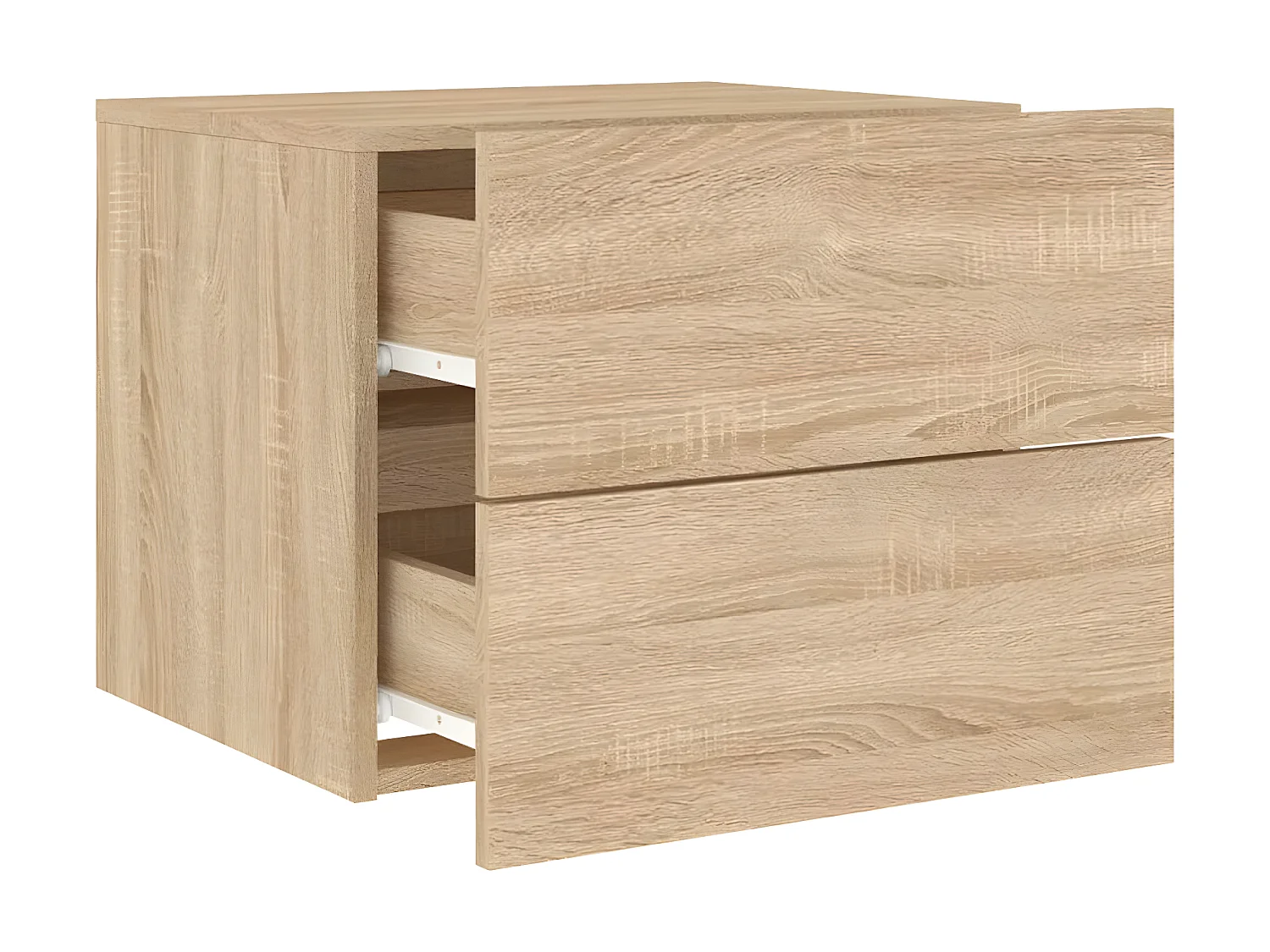 Wand-Nachttisch Nachtschrank mit LED-Leuchten Sonoma-Eiche -RN62263