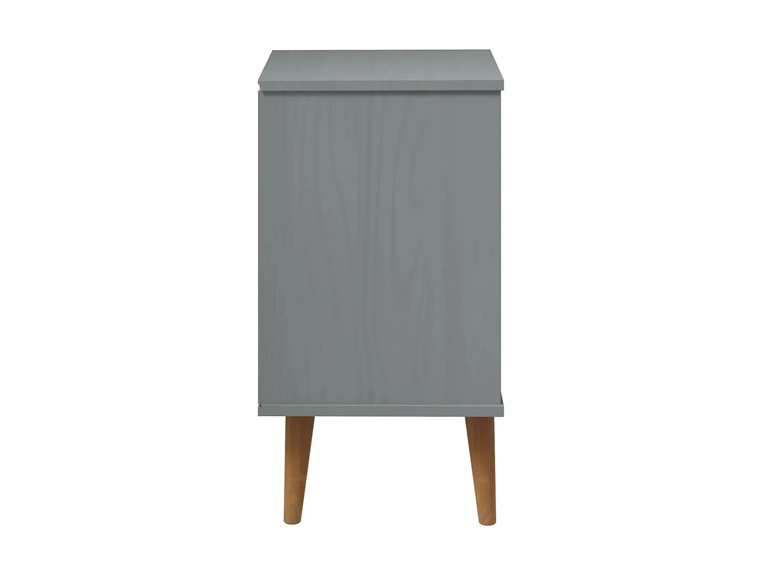 Nachttisch Nachtschrank MOLDE Grau 40x35x65 cm Massivholz Kiefer -RN96432