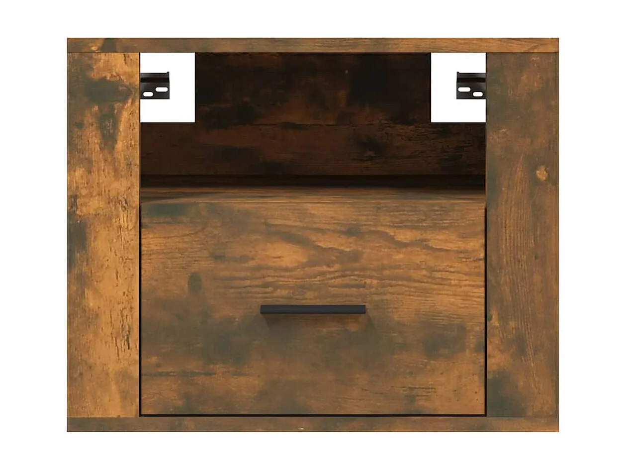 2er-Set Wand-Nachttische Nachtschrank Räuchereiche 50x36x40 cm -RN61134