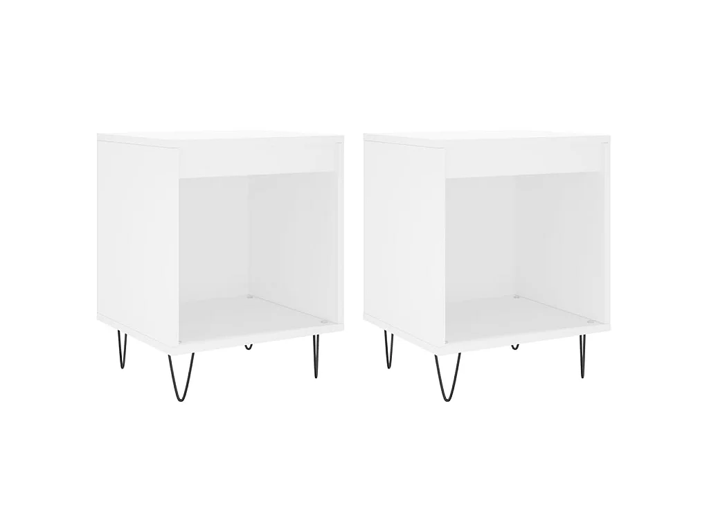 2er-Set Nachttische Nachtschrank Weiß 40x35x50 cm Holzwerkstoff -RN84250
