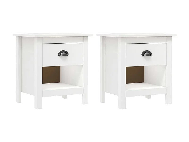 2er-Set Nachttische Nachtschrank Hill 46x35x49,5 cm Massivholz Kiefer -RN75742
