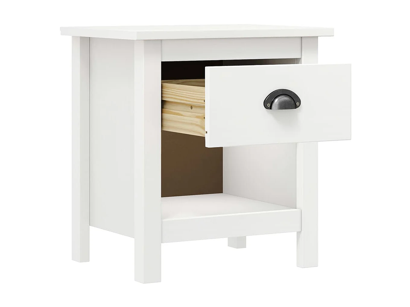 2er-Set Nachttische Nachtschrank Hill 46x35x49,5 cm Massivholz Kiefer -RN75742